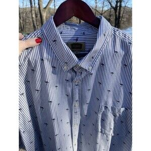 Foundry Flamingo Stripe Shirt Button Up-Down Cotton Pocket Hawaiian Mens 3XL